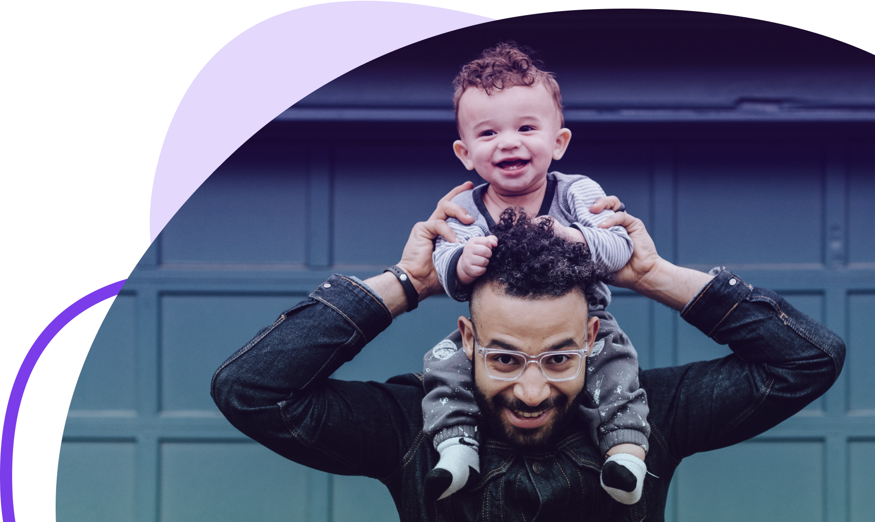 Baby on dad's shoulders