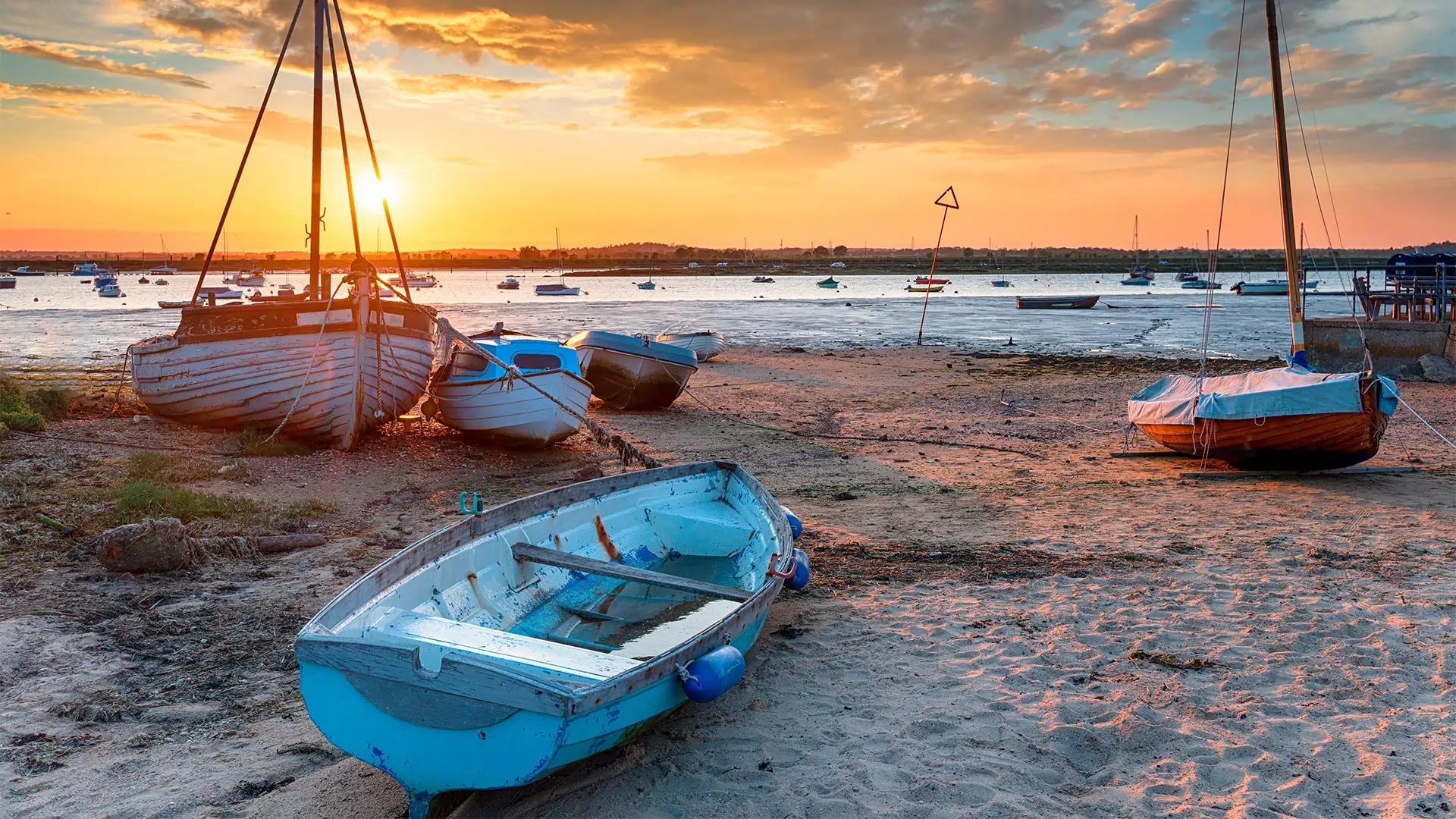 West Mersea Essex in sunset