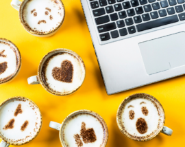 Emoji coffee art