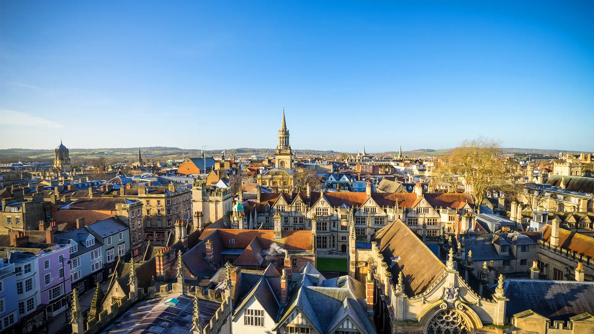 Oxford city skyline view