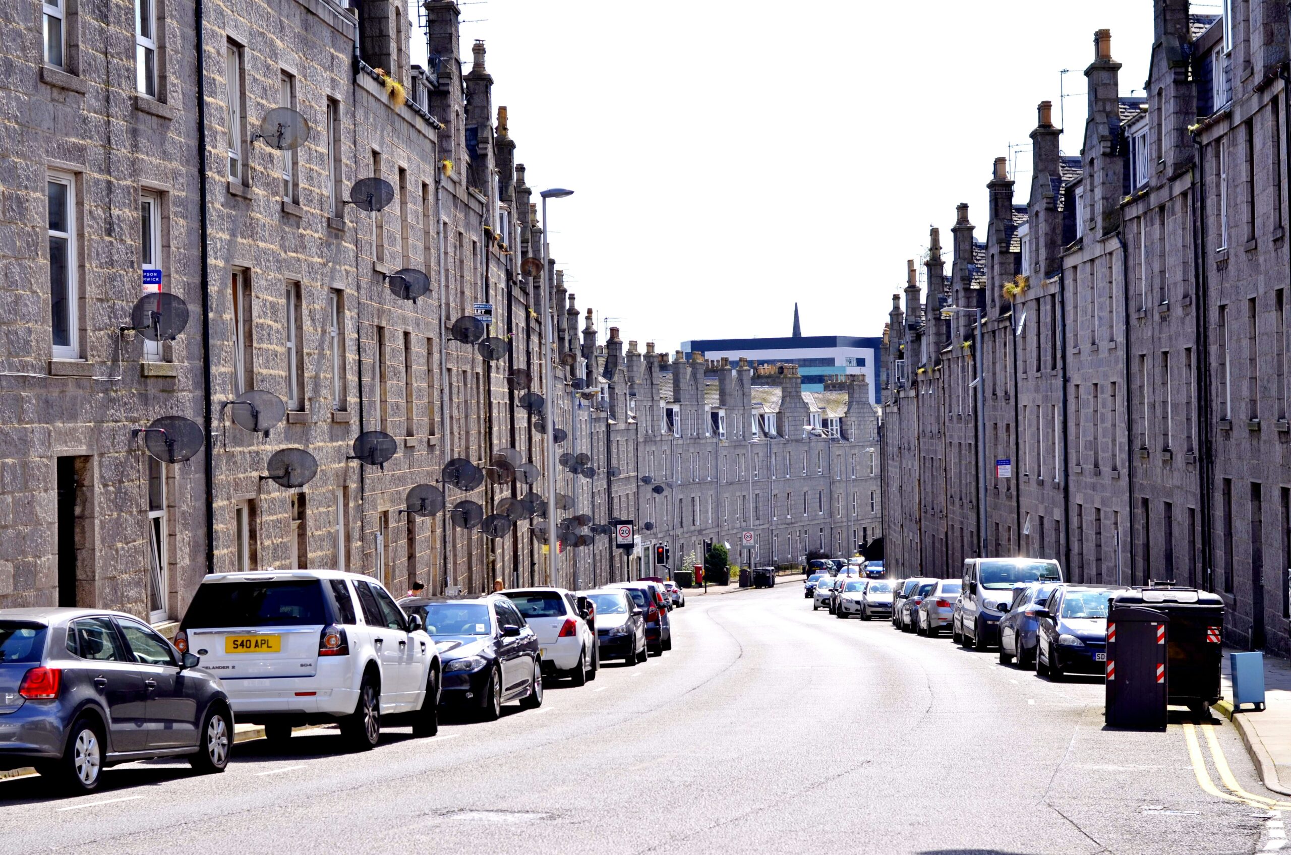 Street with parked cards in Aberdeen
